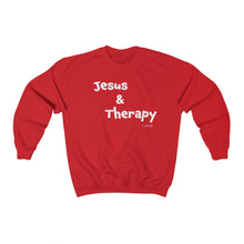 Load image into Gallery viewer, Jesus &amp; Therapy Unisex Crewneck
